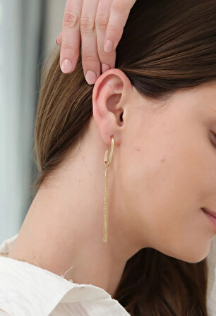 Sallantılı İtalyan Altın Küpe