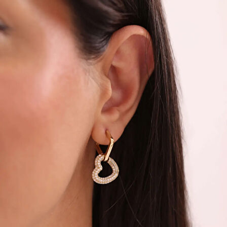 Nisera Kalp Altın Küpe