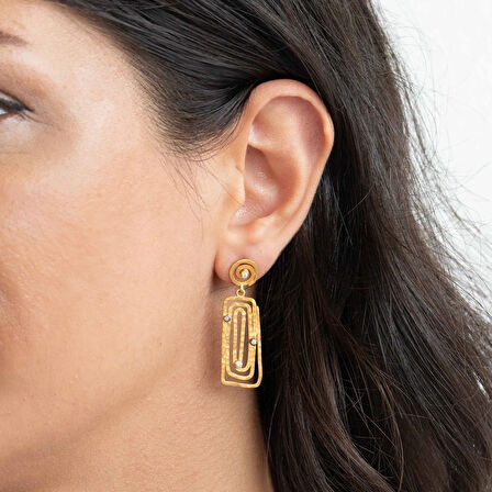 "Katman" (Layers) Altın Küpe