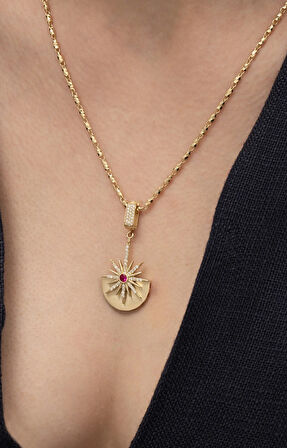 Pink Dream Altın Dorika Zincir Kolye ve Kolye Ucu