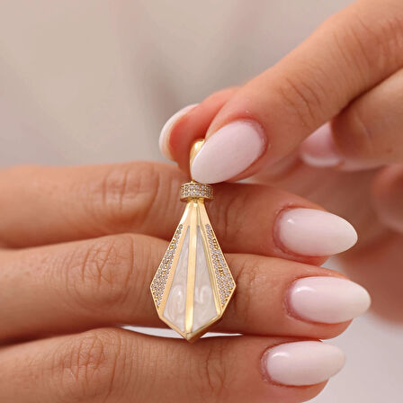 Nisera Beyaz Mine Altın Kolye Ucu