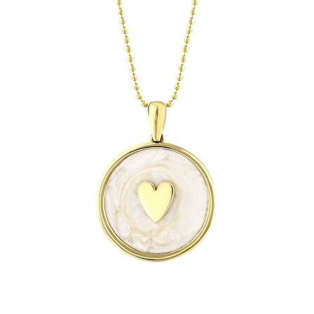 Beyaz Sedefli Altın Kolye Ucu