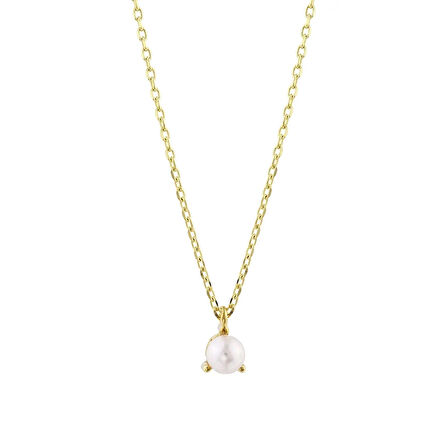 Nisera Minimal Pearl Altın Kolye