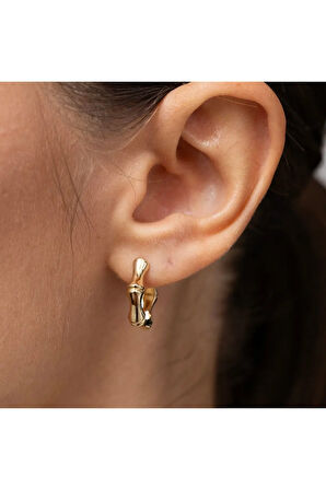 Kemik Minimal Altın Küpe