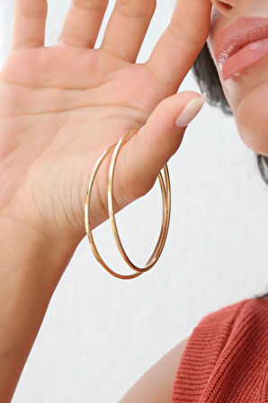 Mega  Halka Altın Küpe