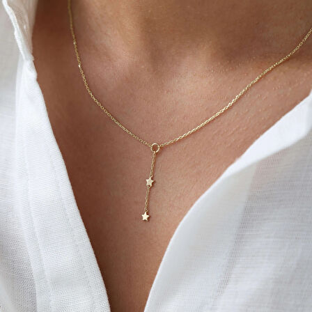 Nisera Yıldız Minimal  Altın Kolye