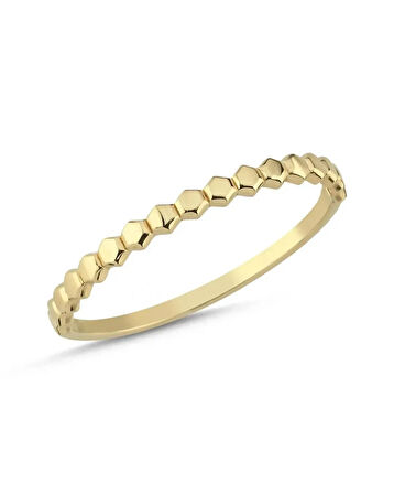 Nisera Halo Petek Altın Yüzük