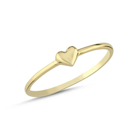 Nisera Lovely Minimal Kalp Altın Yüzük