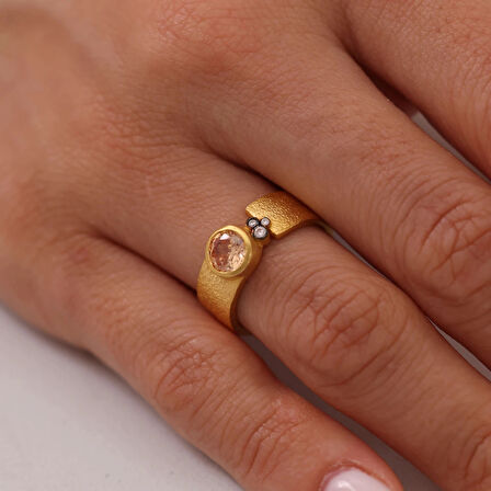 Nisera Etnik Tasarım Aura Altın Yüzük