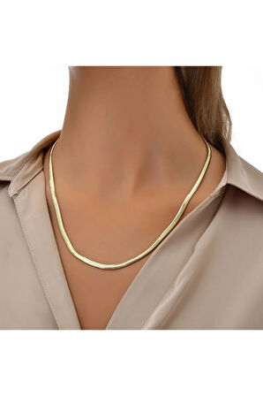 Altın Kalın Balık Sırtı Italyan Zincir