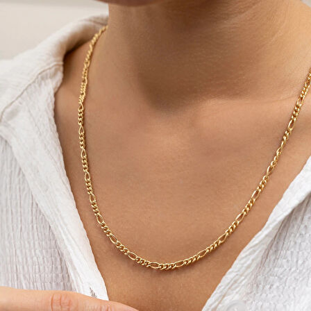 Figaro Unisex Altın Zincir