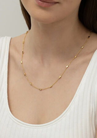 Minimal Küp Altın Zincir