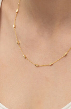 Minimal Küp Altın Zincir