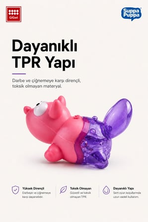 Suppa Puppa Serisi Sesli TPR Dokulu Tilki Köpek Oyuncağı - Mini Irk & Yavru Köpekler İçin Çiğneme Oyuncağı