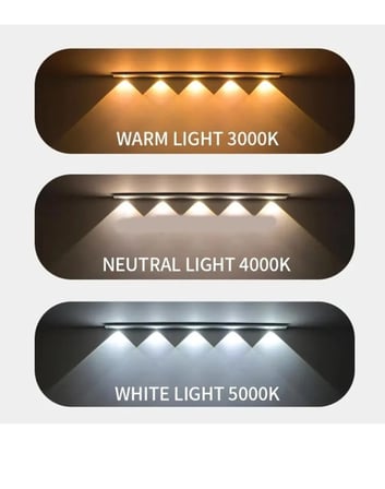 60 CM Dim AYARLI 3 Renk Ayarlı Şarjlı Hareket Sensörlü 60cm Led Işık Tezgah-Koridor-Ev-Kamp-Merdiven