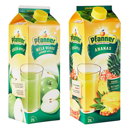 Pfanner 2 lt Yeşil Elma ve Ananas Meyve Suyu 2 li Paket