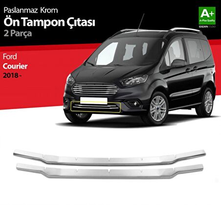 S-Dizayn Ford Courier Krom Ön Tampon Çıtası 2 Prç. 2018 Üzeri