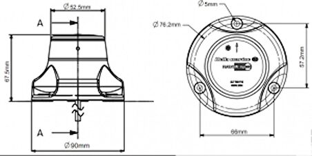 Hella Marine seyir feneri IP67 9-33V DC Kırmızı