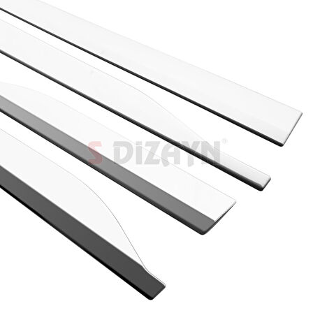 S-Dizayn Ford Courier Krom Yan Kapı Çıtası 4 Prç. 2023 Üzeri A+ Kalite