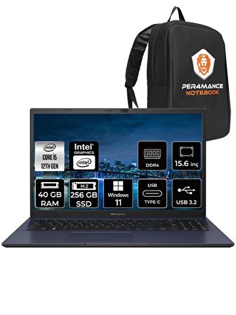 ASUS ExperBook B1502CBA i5 1235U 40GB RAM 256GB SSD 15.6" FHD W11PRO BQ0555 & PER4 ÇANTA