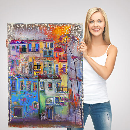 Hollanda Evleri Suluboya Görünümlü Tablo-5926