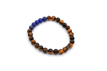 DOĞAL KAPLAN GÖZÜ VE LAPİS LAZULİ TAŞI BİLEKLİK