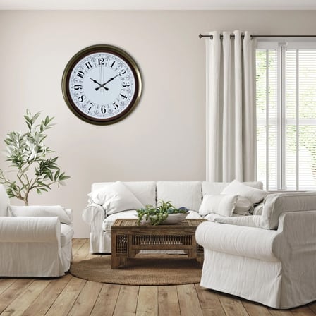 Eskitme Motifli 40 Cm Metal Duvar Saati iegxx