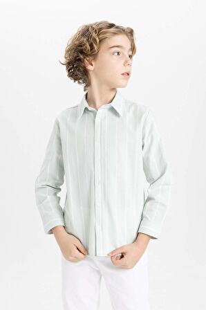 DeFacto Erkek Çocuk Polo Yaka Oxford Uzun Kollu Gömlek B7127A824SMGN1169