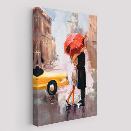 Kavuşan Aşıklar Yağlıboya Görünüm Dekoratif Kanvas Duvar Tablosu-5930