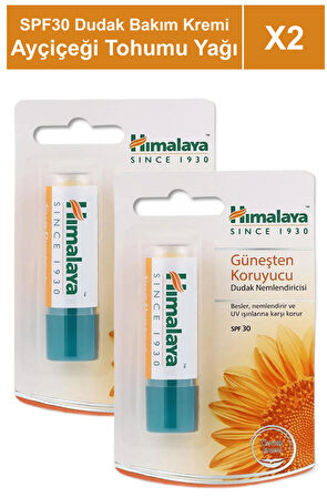 Güneş Koruyucu SPF 30 Dudak Bakım Kremi 4,5 gr 2 Adet | Ayçiçeği Tohumu Yağı | Petrol İçermez