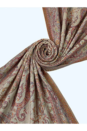 Işıl İpek - Etnik Desen Paşmina Şal 75x190
