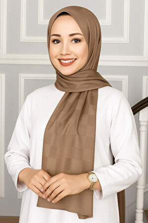 Emproyal Silver Jakar Dama Desenli Şal 75x190 cm