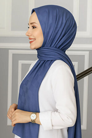 Emproyal Silver Jakar Dama Desenli Şal 75x190 cm