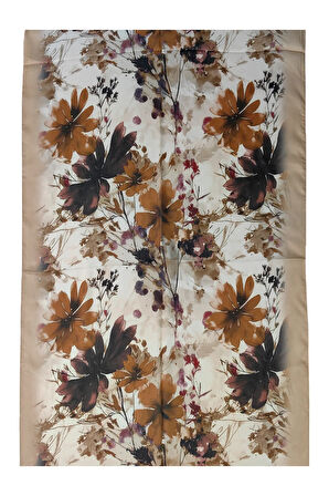 Ebruli Cotton Vual Çiçek Desenli Şal 75x190 cm
