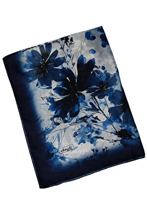Ebruli Cotton Vual Çiçek Desenli Şal 75x190 cm