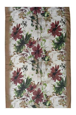 Ebruli Cotton Vual Çiçek Desenli Şal 75x190 cm