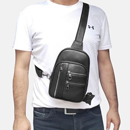 Lederax Hakiki Deri Göğüs Çantası Bodybag  LD484