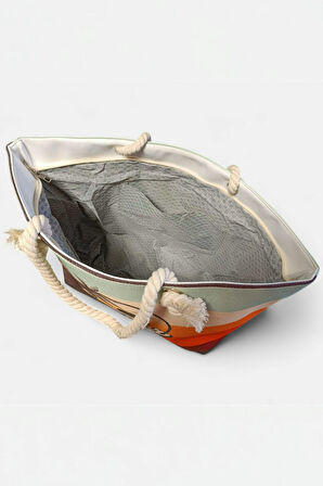 Lederax Fermuarlı Çok Renkli Kadın Plaj Çantası LD609