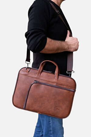 Lederax Suni Deri 15.6 İnç Slim Laptop Çantası LD618