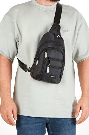 Lederax Çok Fonksiyonlu Çift Taraf Askılı Göğüs Çantası Bodybag LD620