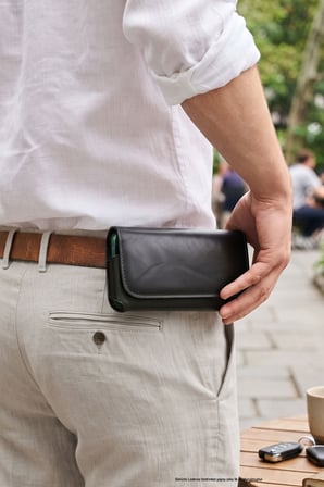 Lederax Suni Deri  Yatay Kemer Tipi Mıknatıslı Telefon Kılıfı LD679