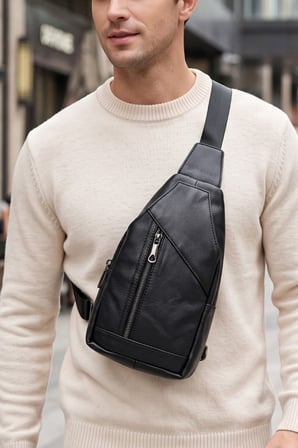 Lederax Hakiki Deri Göğüs Çantası Küçük Boy Bodybag  LD683