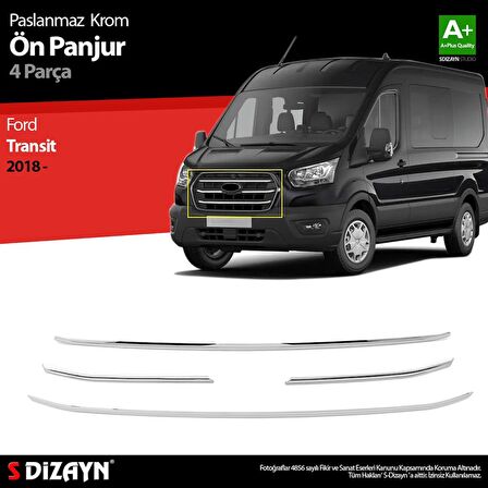 S-Dizayn Ford Transit Krom Ön Panjur 4 Prç. 2018 Üzeri