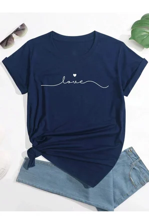 Unisex LOVE Baskılı Tasarım Tshirt