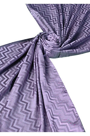 İpeksi Dokulu Jakarlı ZikZak Desenli Şal 75x190 cm