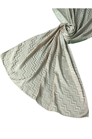 İpeksi Dokulu Jakarlı ZikZak Desenli Şal 75x190 cm