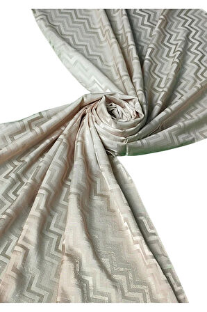 İpeksi Dokulu Jakarlı ZikZak Desenli Şal 75x190 cm