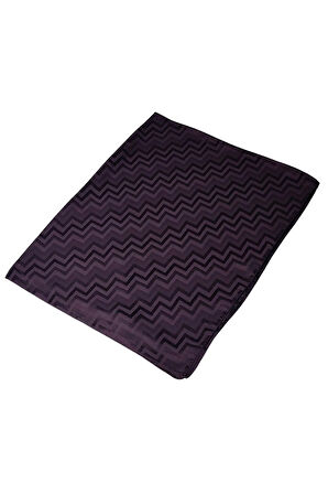 İpeksi Dokulu Jakarlı ZikZak Desenli Şal 75x190 cm