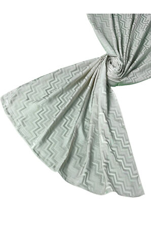İpeksi Dokulu Jakarlı ZikZak Desenli Şal 75x190 cm