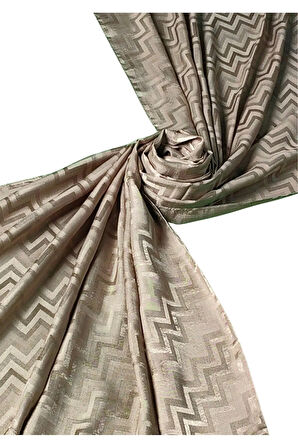 İpeksi Dokulu Jakarlı ZikZak Desenli Şal 75x190 cm